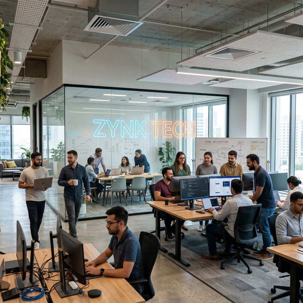 Collaborative workplace at Zynk Tech